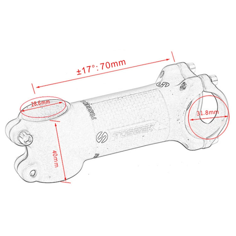 TOSEEK Road Mountain Bike Ultra-light Handlebar Stem Riser Faucet, Size: 17 Degree, 70mm (Gloss) - Outdoor & Sports by TOSEEK | Online Shopping UK | buy2fix