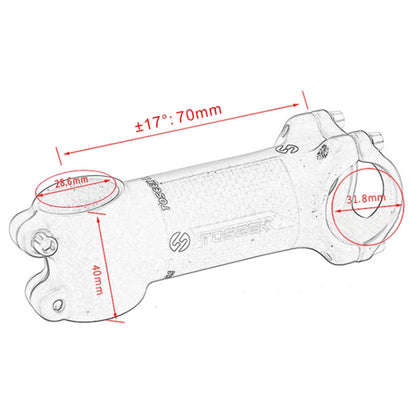 TOSEEK Road Mountain Bike Ultra-light Handlebar Stem Riser Faucet, Size: 17 Degree, 70mm (Gloss) - Outdoor & Sports by TOSEEK | Online Shopping UK | buy2fix