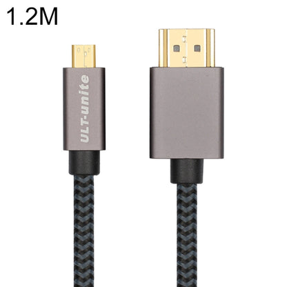 ULT-unite Gold-plated Head HDMI Male to Micro HDMI Male Nylon Braided Cable, Cable Length: 1.2m (Black) - Cable by ult-unite | Online Shopping UK | buy2fix
