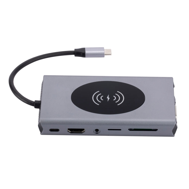 1093 13 in 1 USB HUB Type-C Docking Station with Wireless Charger Function - USB HUB by buy2fix | Online Shopping UK | buy2fix
