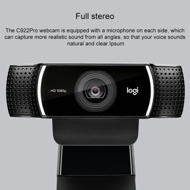 Logitech C922 HD 1080P Auto Focus Webcam with 2 Omnidirectional Microphones - HD Camera by Logitech | Online Shopping UK | buy2fix