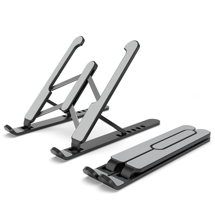 Laptop Stand Desktop Raise Bracket Cooling Base Lifting Holder Foldable (Black) - Computer & Networking by buy2fix | Online Shopping UK | buy2fix