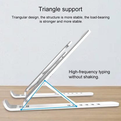 Laptop Stand Desktop Raise Bracket Cooling Base Lifting Holder Foldable (White) - Computer & Networking by buy2fix | Online Shopping UK | buy2fix