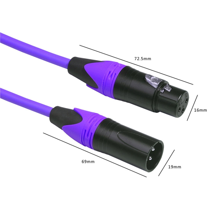 XRL Male to Female Microphone Mixer Audio Cable, Length: 1m (Purple) - Consumer Electronics by buy2fix | Online Shopping UK | buy2fix