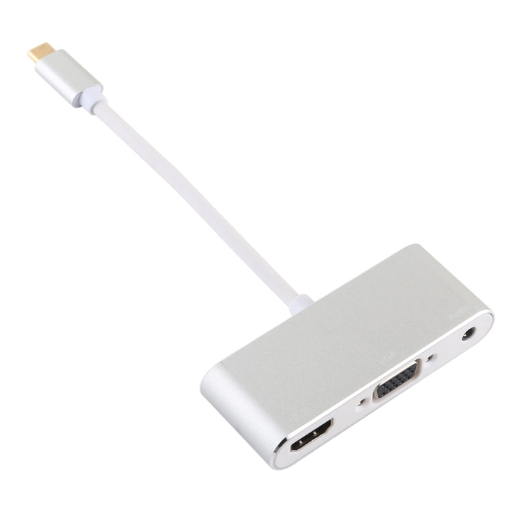 USB 2.0 + Audio Port + VGA + HDMI to USB-C / Type-C HUB Adapter (Silver) - Computer & Networking by buy2fix | Online Shopping UK | buy2fix