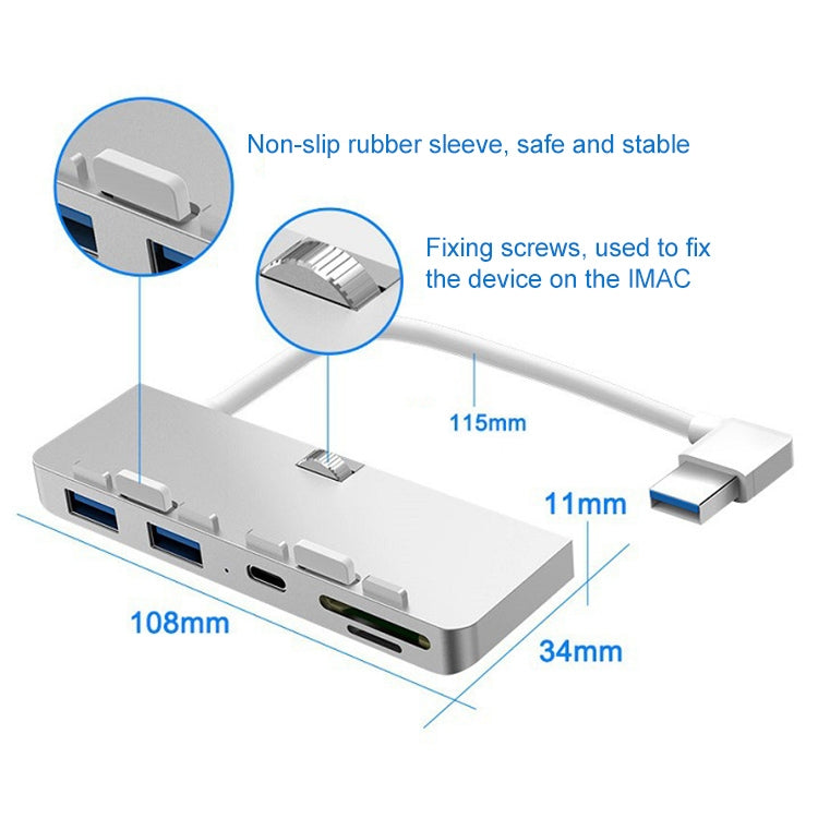 Rocketek For iMac Type-C / USB-C + Dual USB3.0 + SD / TF Multi-function HUB Expansion Dock - USB HUB by ROCKETEK | Online Shopping UK | buy2fix