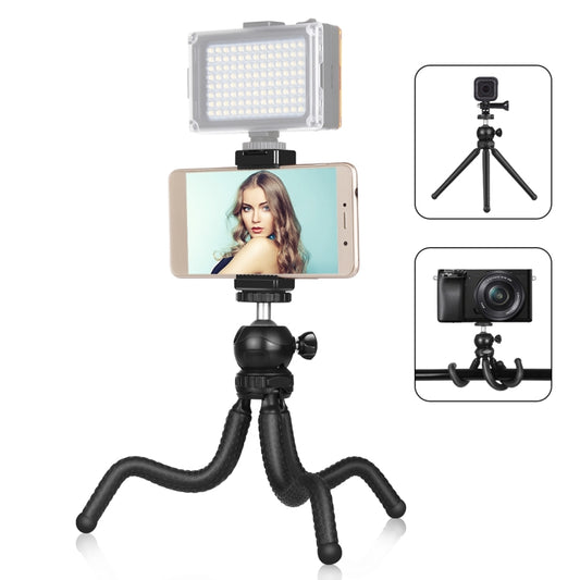 PULUZ Mini Octopus Flexible Tripod Holder with Ball Head & Phone Clamp + Tripod Mount Adapter & Long Screw for SLR Cameras, GoPro, Cellphone, Size: 25cmx4.5cm - DJI & GoPro Accessories by PULUZ | Online Shopping UK | buy2fix