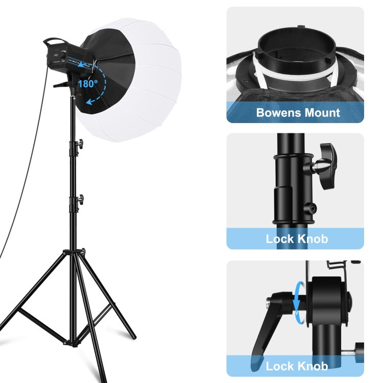 PULUZ 220V 150W 3200K-5600K Studio Video Light + 2.8m Light Holder + 65cm Foldable Lantern Softbox Photography Kit(EU Plug) - Camera Accessories by PULUZ | Online Shopping UK | buy2fix
