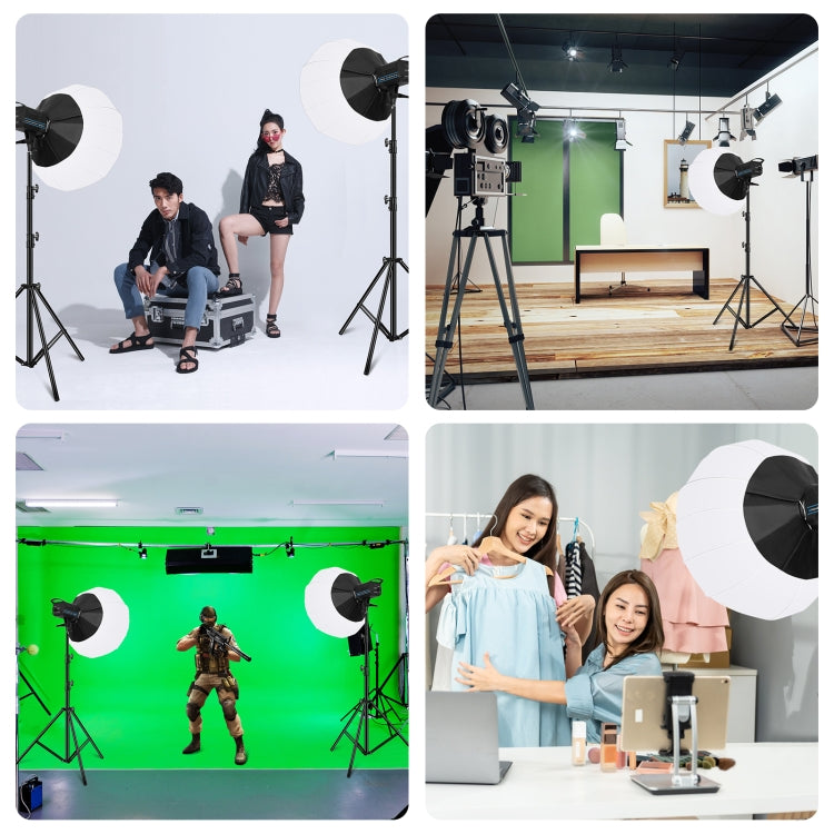 PULUZ 220V 150W 3200K-5600K Studio Video Light + 2.8m Light Holder + 65cm Foldable Lantern Softbox Photography Kit(EU Plug) - Camera Accessories by PULUZ | Online Shopping UK | buy2fix