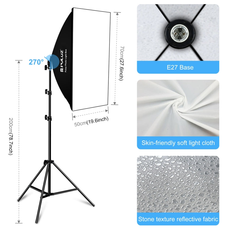 PULUZ LED Light Studio Softbox Photography Kit with Background & Reflective & Tripod Mount & Sandbags (US Plug) - Stand Bracket by PULUZ | Online Shopping UK | buy2fix