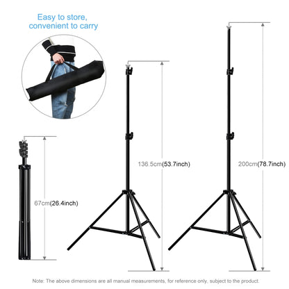 PULUZ 2.9x2m Photo Studio Background Support Stand Backdrop Crossbar Bracket Kit with Red / Blue / Green Polyester Backdrops - Camera Accessories by PULUZ | Online Shopping UK | buy2fix