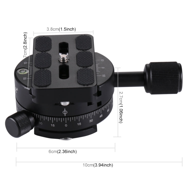 PULUZ Aluminum Alloy 360 Degree Rotation Panorama Ball Head with Quick Release Plate for Camera Tripod Head - Camera Accessories by PULUZ | Online Shopping UK | buy2fix