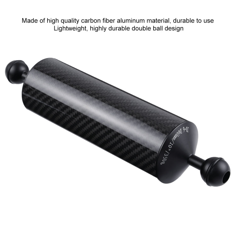 PULUZ 10.82 inch 27.5cm Length 60mm Diameter Dual Balls Carbon Fiber Floating Arm, Ball Diameter: 25mm, Buoyancy: 350g - Camera Accessories by PULUZ | Online Shopping UK | buy2fix