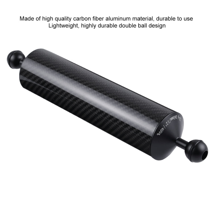 PULUZ 12.79 inch 32.5cm Length 60mm Diameter Dual Balls Carbon Fiber Floating Arm, Ball Diameter: 25mm, Buoyancy: 400g - Camera Accessories by PULUZ | Online Shopping UK | buy2fix