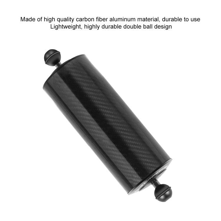 PULUZ 10.82 inch 27.5cm Length 80mm Diameter Dual Balls Carbon Fiber Floating Arm, Ball Diameter: 25mm, Buoyancy: 800g - Camera Accessories by PULUZ | Online Shopping UK | buy2fix