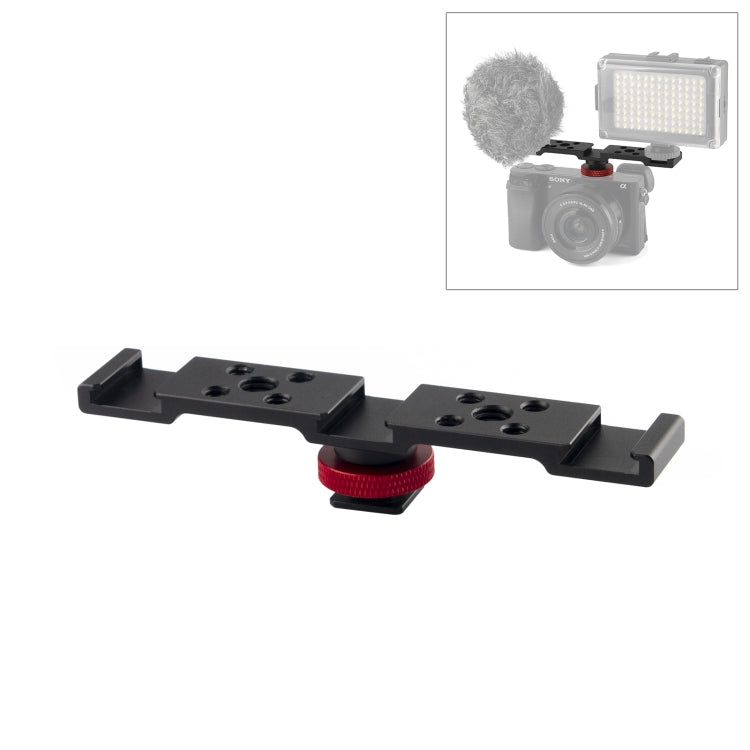 PULUZ Three-head Cold Shoe Bracket Mount(Black) - Camera Accessories by PULUZ | Online Shopping UK | buy2fix