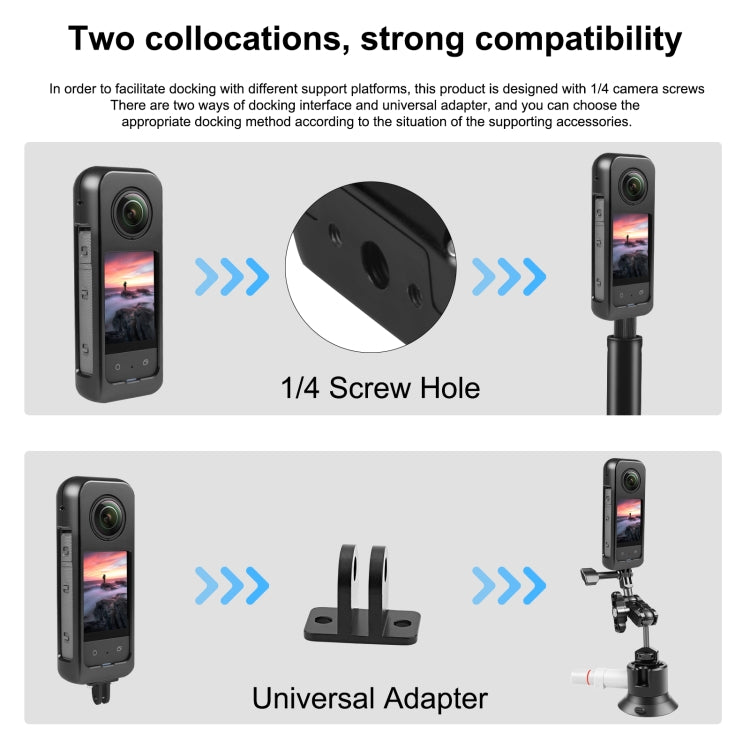 For Insta360 X3 PULUZ Metal Protective Cage Rig Housing Frame with Silicone Lens Cover (Black) - Mount & Holder by PULUZ | Online Shopping UK | buy2fix