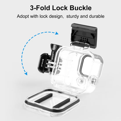 For GoPro Hero11 Black Mini PULUZ 40m Waterproof Housing Protective Case with Buckle Basic Mount & Screw (Transparent) - Waterproof Cases by PULUZ | Online Shopping UK | buy2fix