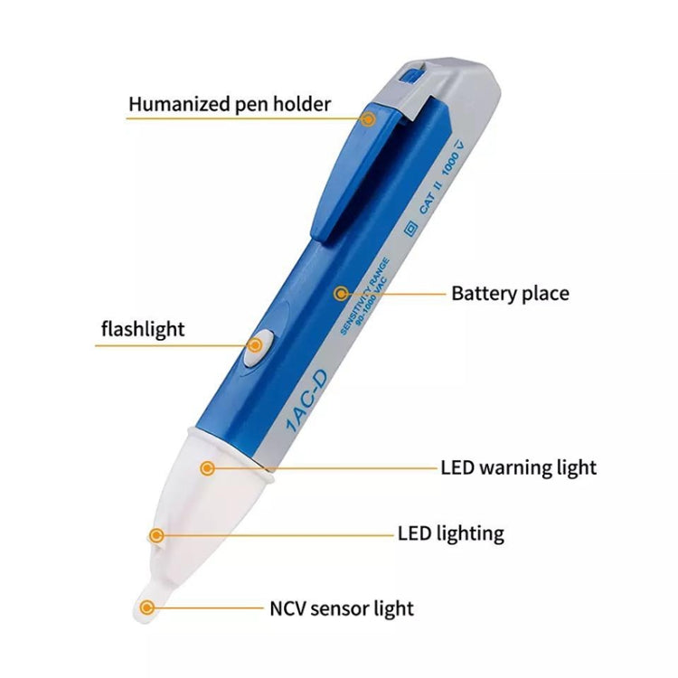 Pen Non-contact AC Voltage Alert Detector 90V-1000V (Blue) - Voltage Detector by buy2fix | Online Shopping UK | buy2fix