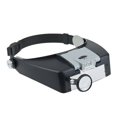 Headband Style 1.5X / 3X / 8.5X / 10X Magnifier with 2 LED Lights(Grey) - Consumer Electronics by buy2fix | Online Shopping UK | buy2fix