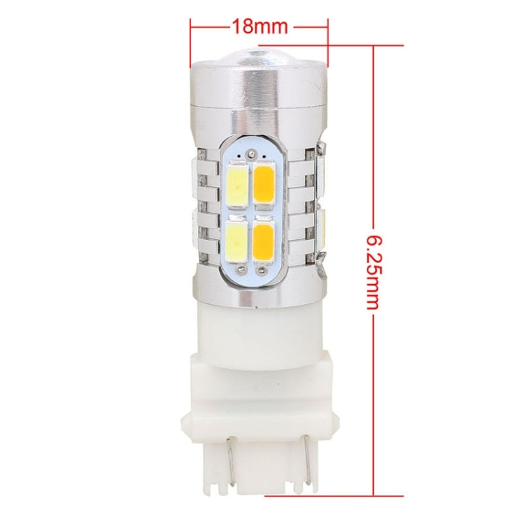 2PCS T25 10W 700LM Yellow + White Light Dual Wires 20-LED SMD 5630 Car Brake Light Lamp Bulb, Constant Current, DC 12-24V - In Car by buy2fix | Online Shopping UK | buy2fix