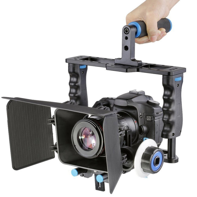 YELANGU YLG1103A-B Large Handle Video Camera Cage Stabilizer + Matte Box Kit for DSLR Camera / Video Camera - Camera Accessories by YELANGU | Online Shopping UK | buy2fix