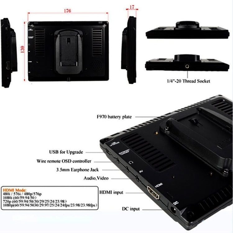 FEELWORLD FW-759 7 inch Slim Design 1280 x 800 Camera Field Monitor HDMI 1080P - Camera Accessories by FEELWORLD | Online Shopping UK | buy2fix