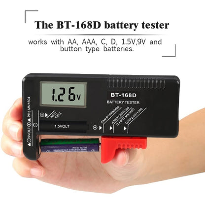 BT-168D Digital LCD Display Battery Universal Tester for 1.5V AAA, AA and 9V 6F22 Batteries - Battery & Resistance Tester by buy2fix | Online Shopping UK | buy2fix