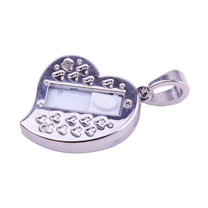 Silver Heart Shaped Diamond Jewelry USB Flash Disk, Special for Valentines Day Gifts (16GB) - USB Flash Drives by buy2fix | Online Shopping UK | buy2fix