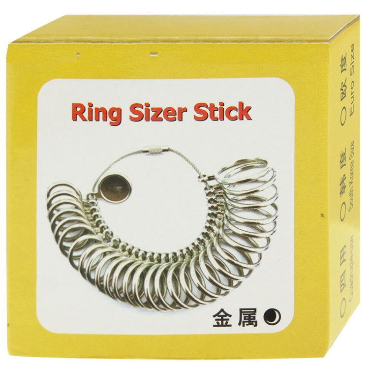Wooden Handle Metal Copper Ring Sizer Mandrel Finger Sizing Stick, HK Size: 1-33 - Others by buy2fix | Online Shopping UK | buy2fix