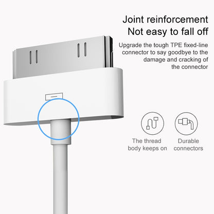 3m 30 Pin Data Sync Cable For iPhone / iPad,Length:3m(White) - Normal Style Cable by buy2fix | Online Shopping UK | buy2fix