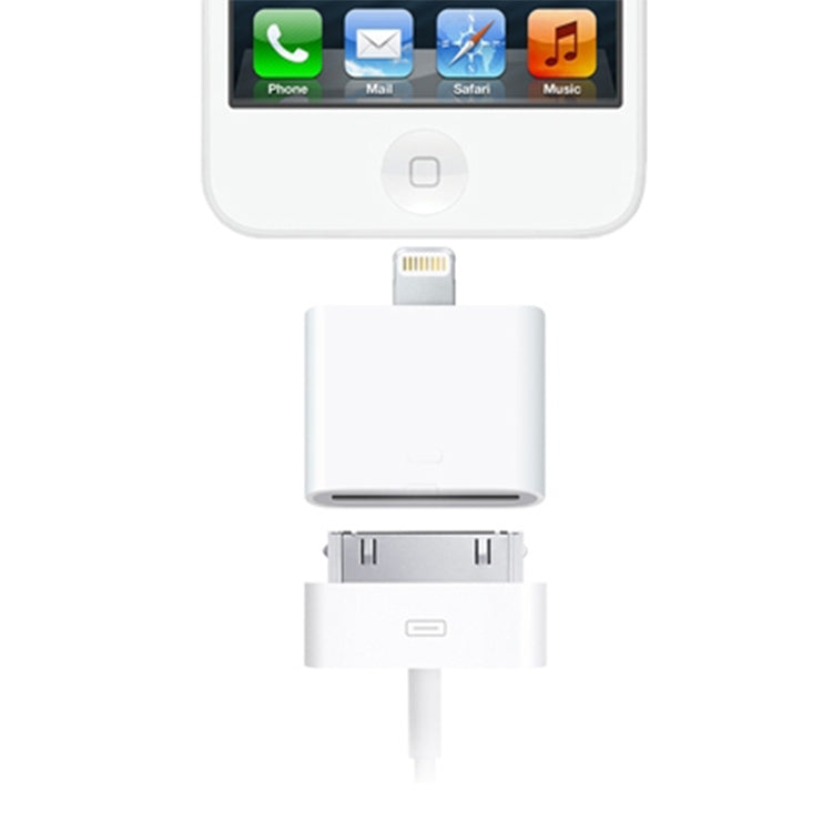 30 Pin Female to 8 Pin Male Adapter for iPhone(White) - Apple Accessories by buy2fix | Online Shopping UK | buy2fix