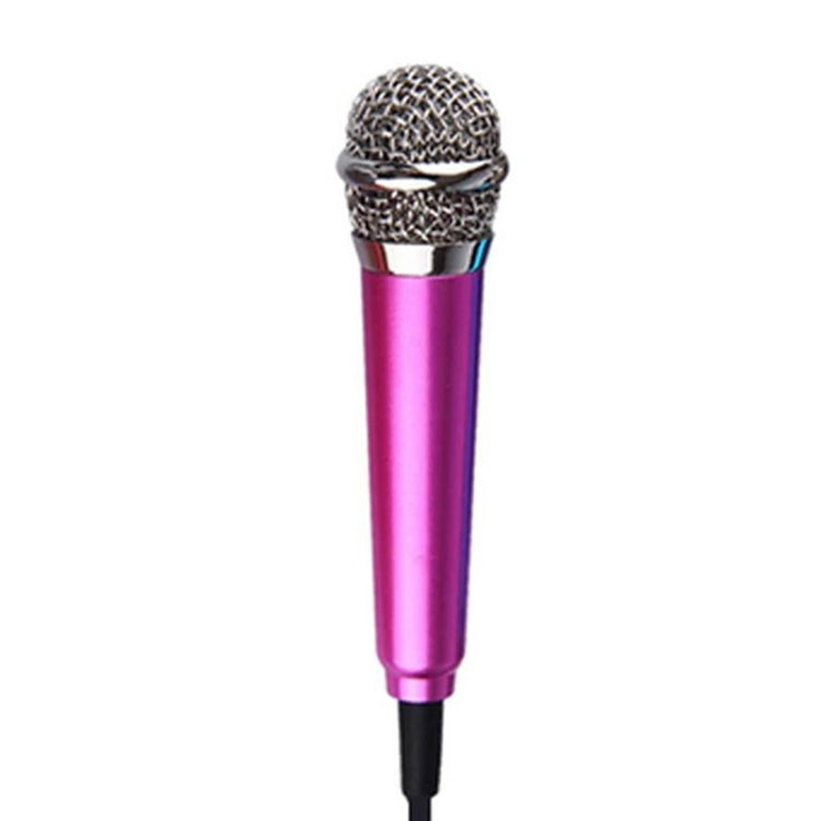 3.5mm Male + 3.5mm Female Ports Mini Household Mobile Phone Sing Song Metal Condenser Microphone, Compatible with IOS / Android System(Magenta) - Apple Accessories by buy2fix | Online Shopping UK | buy2fix