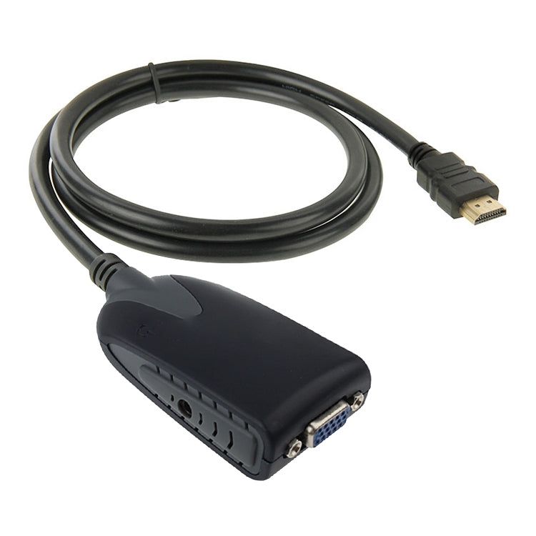 HDMI Male to VGA Female Adapter With Audio Cable(Black) -  by buy2fix | Online Shopping UK | buy2fix