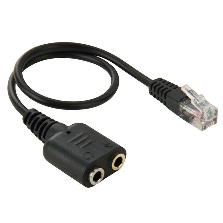RJ9 Male to 2 x 3.5mm Female Audio Cable, Length: 20cm - Computer & Networking by buy2fix | Online Shopping UK | buy2fix
