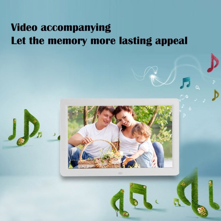 12 inch LED Display Multi-media Digital Photo Frame with Holder & Music & Movie Player, Support USB / SD / Micro SD / MMC / MS / XD Card Input(White) - Consumer Electronics by buy2fix | Online Shopping UK | buy2fix