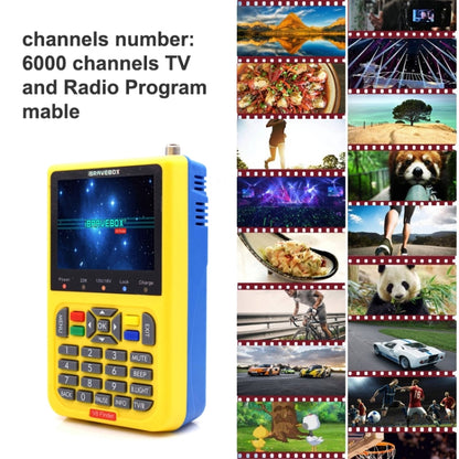 iBRAVEBOX V8 Finder Digital Satellite Signal Finder Meter, 3.5 Inch LCD Colour Screen, Support DVB Compliant & Live FTA, US Plug(Yellow) - Consumer Electronics by buy2fix | Online Shopping UK | buy2fix