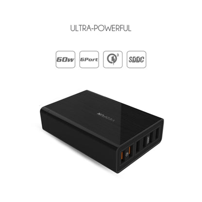 VEDFUN TurboCube D620 Six Ports Quick Charge 3.0 + SDDC Technology USB Charger, EU/US/UK Plug - USB Charger by VEDFUN | Online Shopping UK | buy2fix