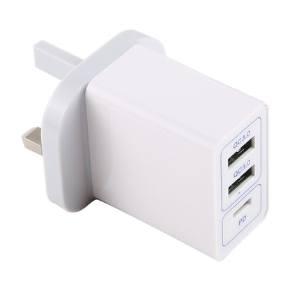 3A Max Output USB-PD + Dual QC3.0 USB Ports Travel Fast Charger, UK Plug - Apple Accessories by buy2fix | Online Shopping UK | buy2fix