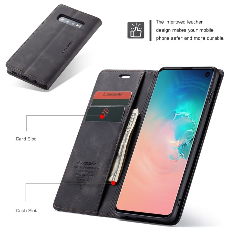 CaseMe-013 Multifunctional Retro Frosted Horizontal Flip Leather Case for Galaxy S10, with Card Slot & Holder & Wallet (Black) - Galaxy Phone Cases by CaseMe | Online Shopping UK | buy2fix