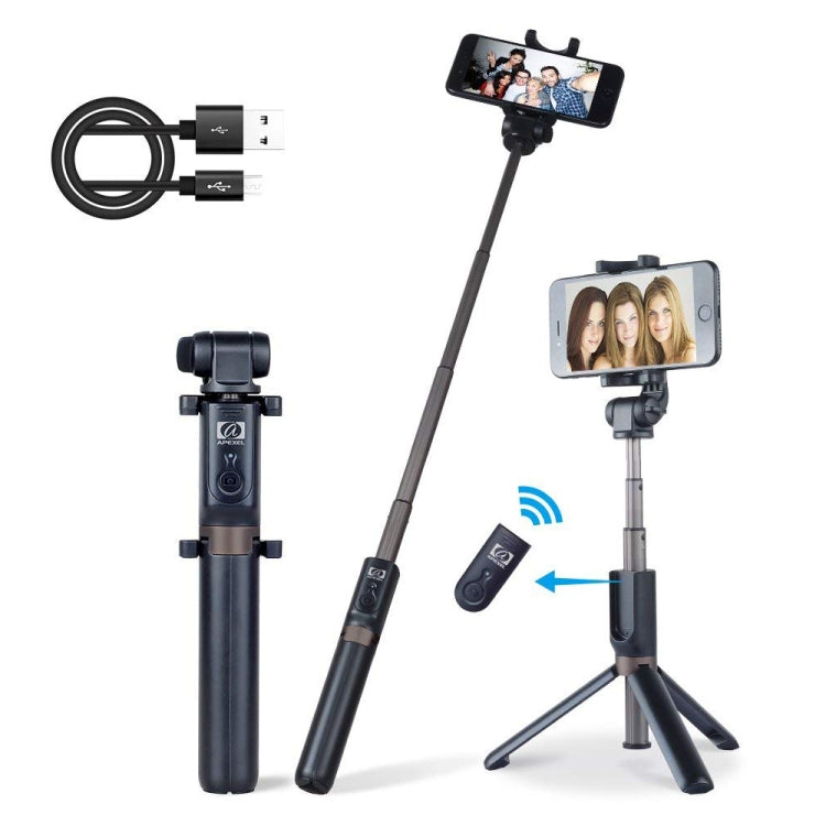 APEXEL APL-D3 Universal Live Broadcast Multifunctional Aluminum Alloy Bluetooth Selfie Stick with Tripod - Stand by APEXEL | Online Shopping UK | buy2fix