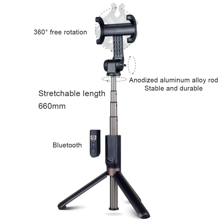 APEXEL APL-D3 Universal Live Broadcast Multifunctional Aluminum Alloy Bluetooth Selfie Stick with Tripod - Stand by APEXEL | Online Shopping UK | buy2fix