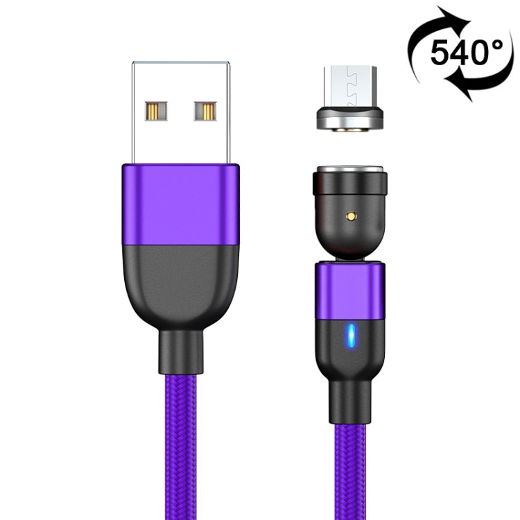 1m 3A Output USB to Micro USB 540 Degree Rotating Magnetic Data Sync Charging Cable (Purple) - Mobile Accessories by buy2fix | Online Shopping UK | buy2fix