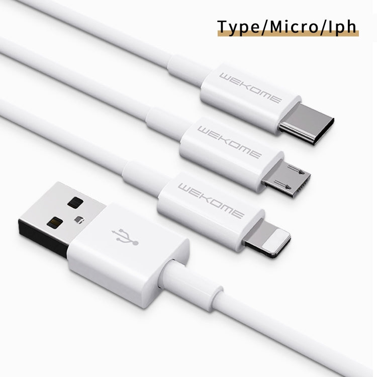 WK WDC-117 3A Type-C / USB-C Fast Charging Charging Cable, Length: 1.2m (White) - USB-C & Type-C Cable by WK | Online Shopping UK | buy2fix