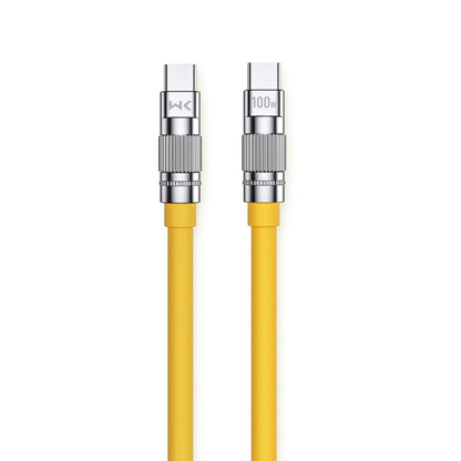 WK WDC-188 Qjie Series 100W USB-C/Type-C to USB-C/Type-C Fast Charge Data Cable, Length: 1m (Yellow) -  by WK | Online Shopping UK | buy2fix