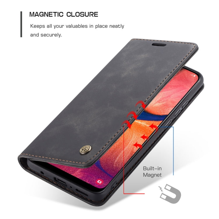 CaseMe-013 Multifunctional Retro Frosted Horizontal Flip Leather Case for Galaxy A20 / A30, with Card Slot & Holder & Wallet (Black) - Samsung Accessories by CaseMe | Online Shopping UK | buy2fix