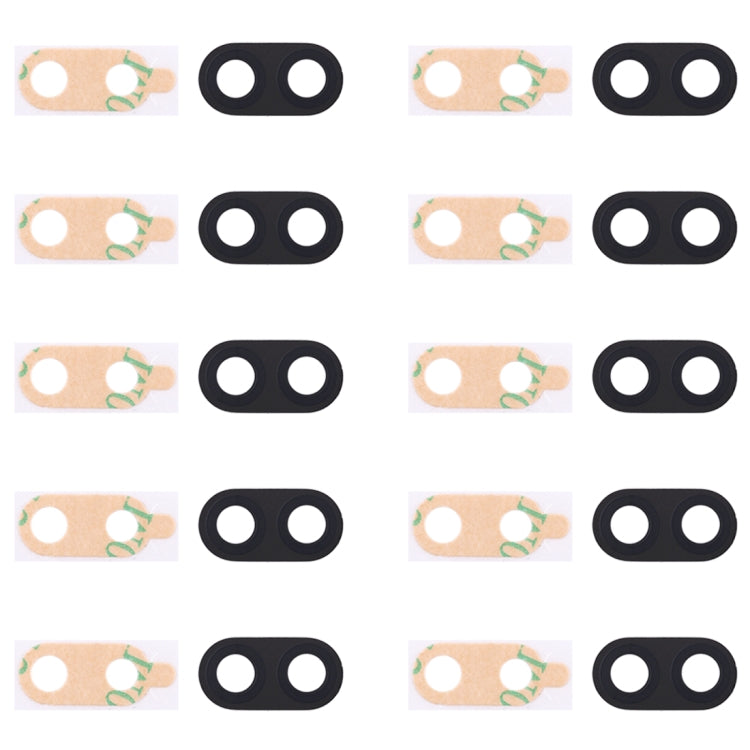 For Galaxy C8 / C710 10pcs Back Camera Lens Cover with Sticker (Black) - Camera by buy2fix | Online Shopping UK | buy2fix