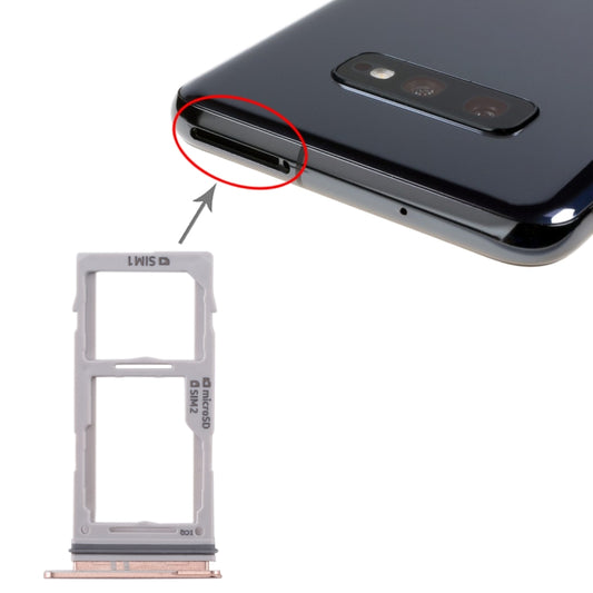 For Galaxy S10+ / S10 / S10e SIM Card Tray + SIM Card Tray / Micro SD Card Tray (Rose Gold) - Card Socket by buy2fix | Online Shopping UK | buy2fix