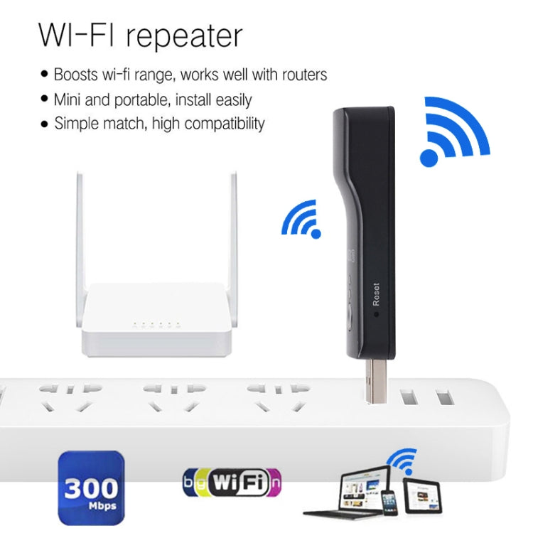 LV-UE01 300M USB WIFI Extender Signal Amplifier Repeater - Security by buy2fix | Online Shopping UK | buy2fix