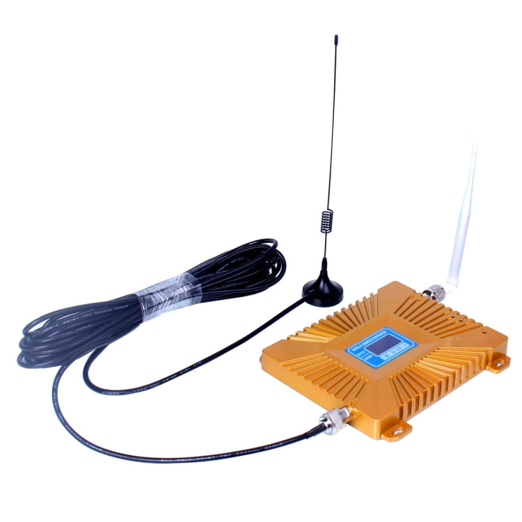 GSM900 / DCS1800MHz Mini Mobile Phone LCD Signal Repeater with Sucker Antenna(Gold) - Security by buy2fix | Online Shopping UK | buy2fix